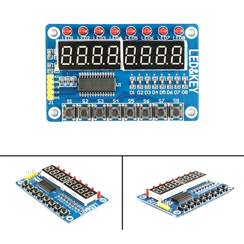 TM1638 button digital tube LED display module (8 -digit digital tube \ LED \ button)