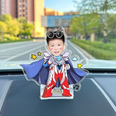 couple jewelry acrylic creative | Car ornaments - vehicle-mounted-solar-battery-dual-use-model-single-person-shaking-head-f75-model
