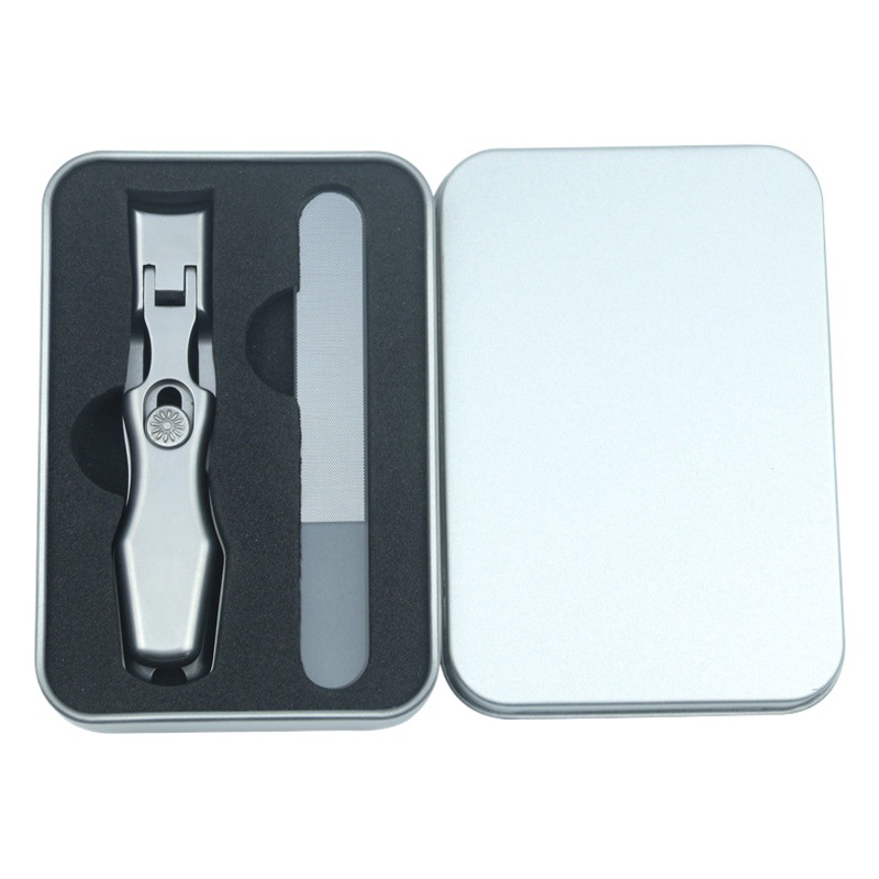 Nail clippers German large anti-splash stainless steel large opening nail clippers single set portable gray nail clippers
