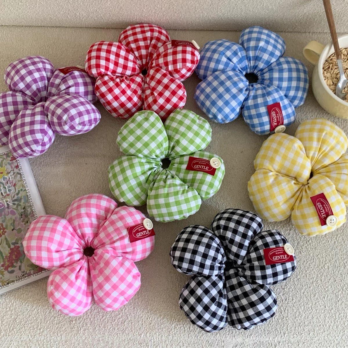 Corrugado de dopamina, lazo para el cabello del intestino grueso, sentido avanzado, flor, cuerda para el cabello, lazo para el cabello, nuevo tocado para niñas y niños