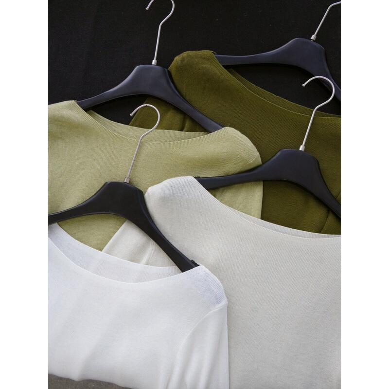 Popular Wool One-Line Collar Bottoming Knitwear, Clavicle Knitwear, Autumn and Winter Women's Slim Fit Inner Wear, White and Pink Popular Wool One-Line Collar Bottoming Knitwear, Clavicle Knitwear, Autumn and Winter Women's Slim Fit Inner Wear, White and Pink
