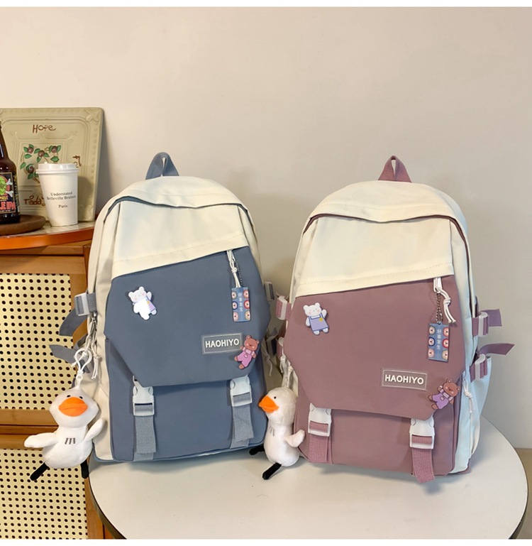 Simple, large-capacity, high-appearance-level college student schoolbag, female high school student computer backpack, niche Haraju-style male backpack undefined
