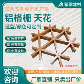 三角铝格珊吊顶 六边形铝格栅装饰材料 黑色木纹铝格珊天花