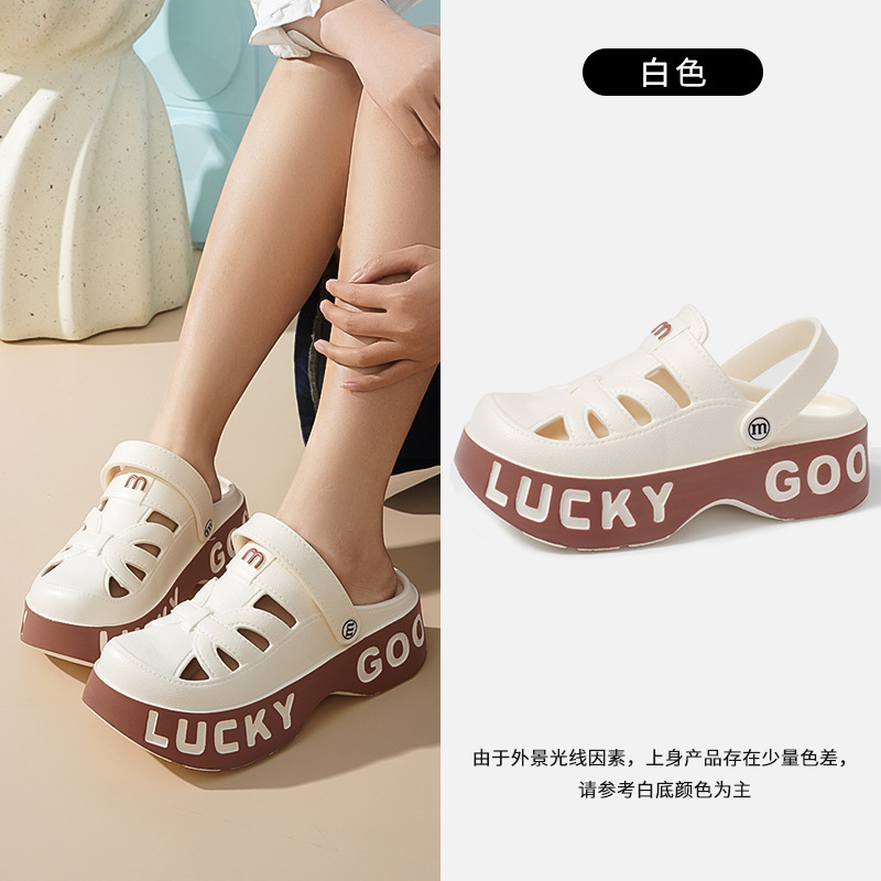 Zapatillas gruesas al por mayor de mujeres de verano de moda Fairy Wind 2024 nuevo muffin de verano para aumentar la altura de dos sandalias image 18