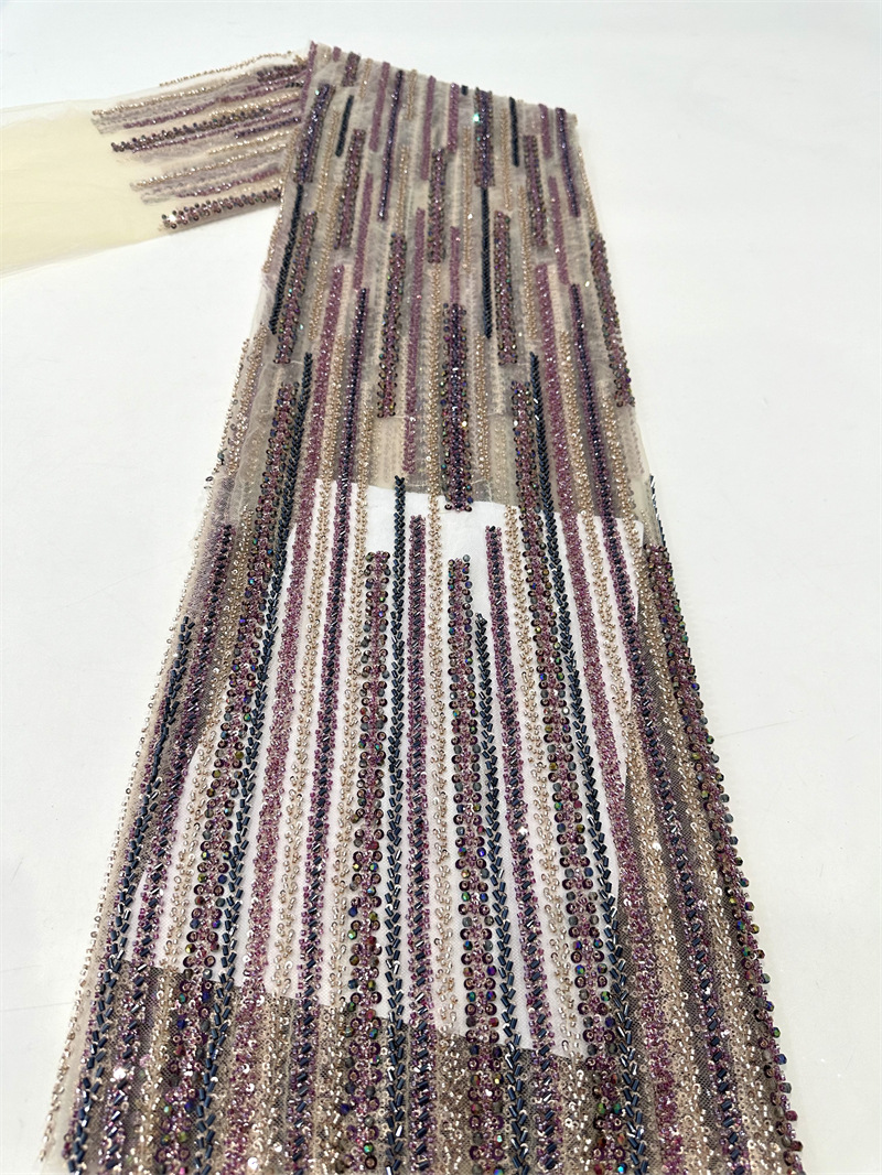 Tubo de bordado de perlas vestido de moda ropa de tela de ropa de cuatro perlas industria pesada bordado de sequillas verticales vestido de boda image 8