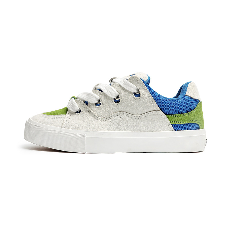 2025 primavera nuevos zapatos de pan de suela gruesa universal nicho parejas de moda universal zapatos de patineta de vello anti-camera zapatos de moda