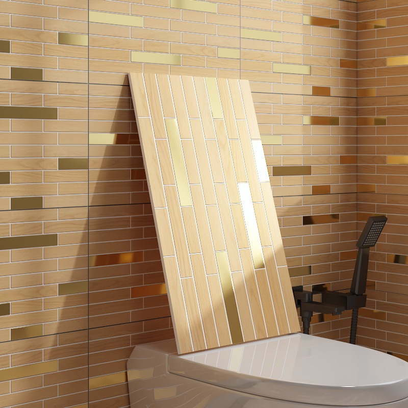 Self-Adhesive Imitation Wood Grain Wall Stickers Thickeneded Stereo Wallpaper Aluminum Plastic Panel Stickers to Hide Ugly Waterproof Kitchen Living Room Background Wallpaper