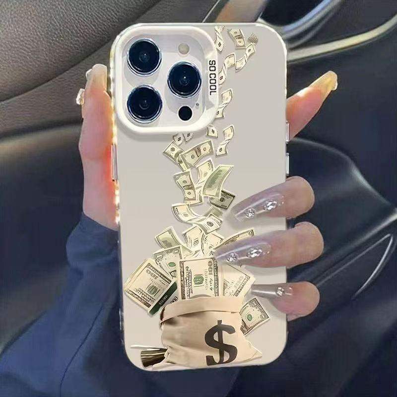 Gran pila de billetes para Apple 16Promax funda para teléfono móvil, carcasa de gas personalizada iPhone15/14/13 Europa y América 12