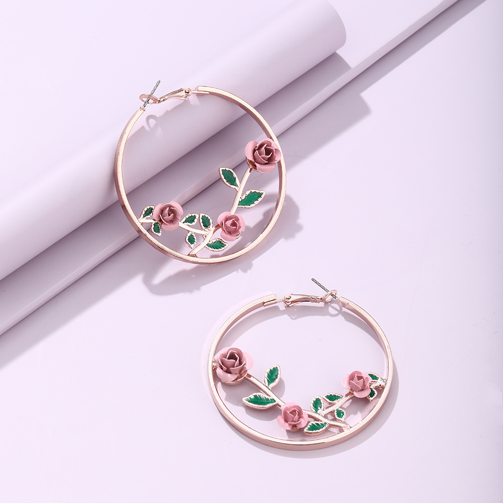 Flower Retro Alloy No Inlaid Plating Earrings display picture 8