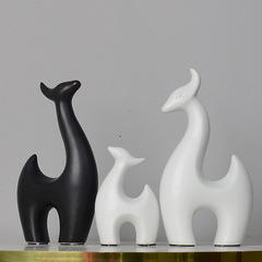 北歐輕奢擺件家居軟裝飾品創意麒麟客廳擺件酒櫃玄關電視櫃工藝品