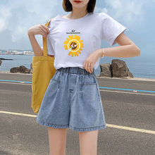 高腰牛仔短褲女夏季新款2020韓版寬松顯瘦學生闊腿褲ins熱褲