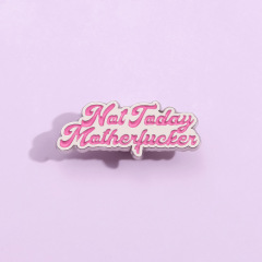 歐美創意英文短句金屬徽章個性粉色口號造型字母胸針跨境配飾別針