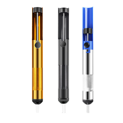 Cross-border hot selling manual solder suction device small half aluminum desoldering pump replaceable head aluminum alloy powerful soldering tool