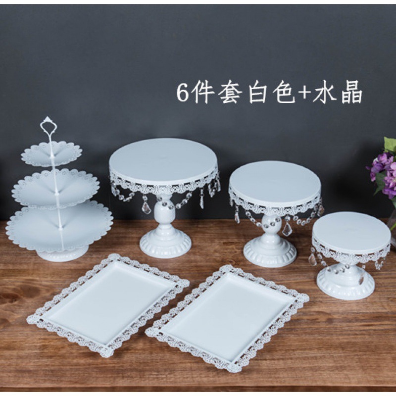 Tabla de postres de boda portapaste combinación set set de hierro forjado europeo 13 piezas set de decoración de bandeja West Point image 12