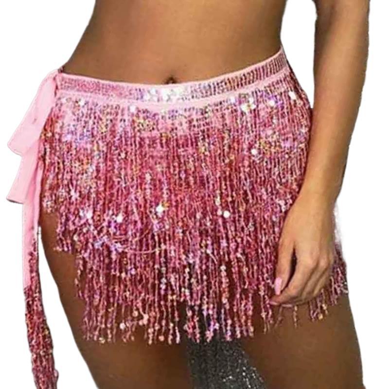 Belly dance Sequin Tassel Waist Chain Girl肚皮舞亮片流苏腰链