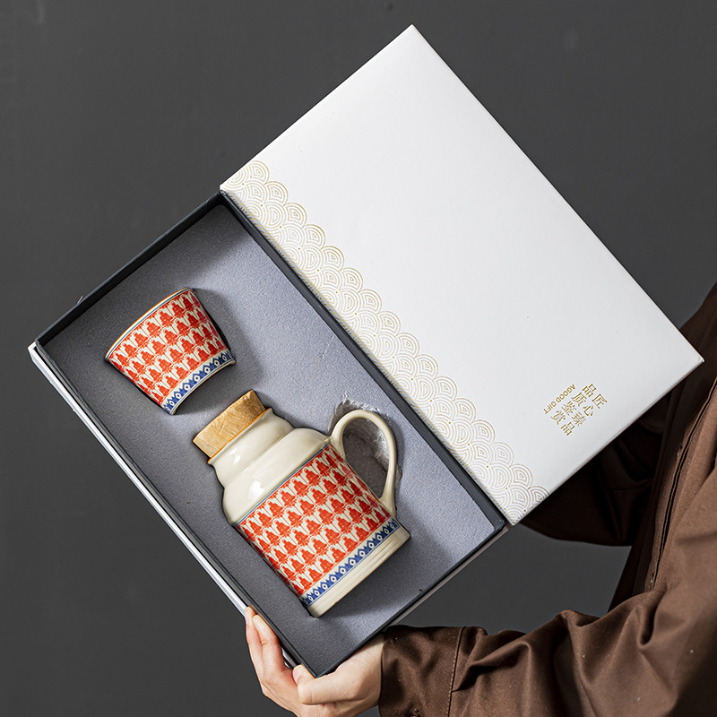 Ruyao Wanhua pequeña olla caliente doméstica con taza de marca de tapa de gran capacidad de cerámica de mano caliente de oficina tetera taza de té