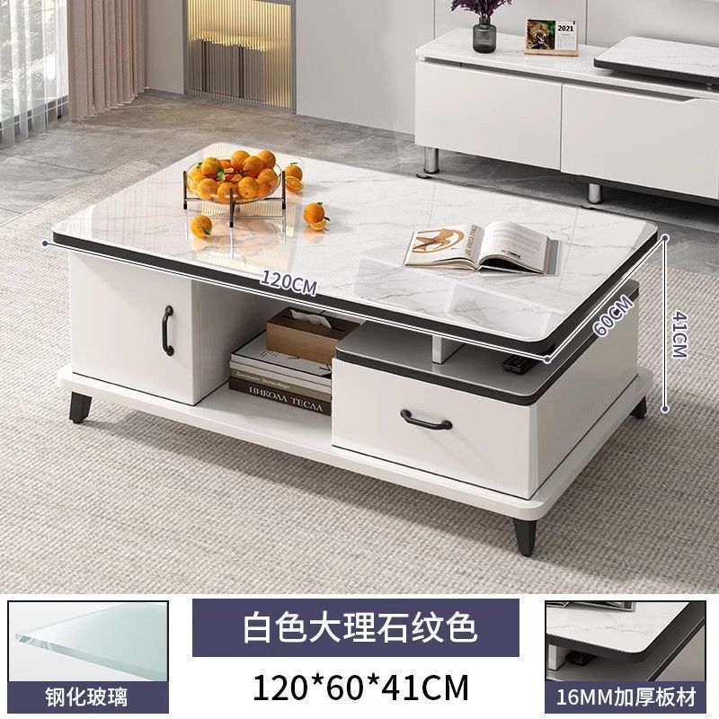 [플래그십 강화유리] 120cm 흰색 대리석 무늬 두꺼운 판