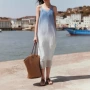 夏季海浪海边渐变连衣裙