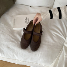 软底复古圆头一字带玛丽珍鞋2025时尚晚晚配裙子奶奶鞋百搭单鞋潮