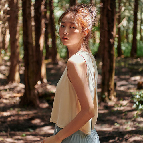  Light Nude Yoga Wear European and American Slim Fit Slim Back Sleeveless Blouse Fitness Sports Vest for Women