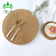 日式隔热垫餐桌家用桌垫仿藤编防烫编织杯垫碗垫盘垫锅垫圆形餐垫