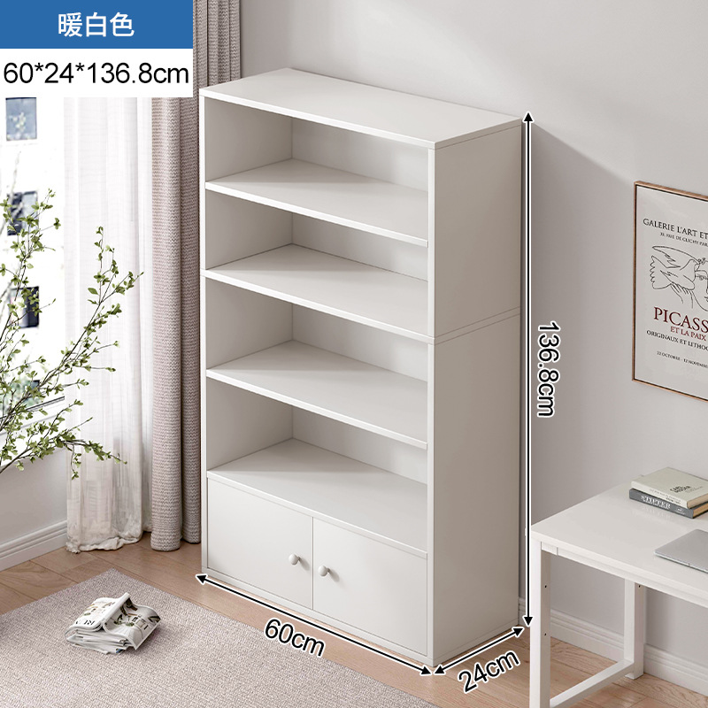 Estante de libros pequeño estante de almacenamiento multicapa de piso armario pequeño armario contra la pared de madera sólida gabinete bajo