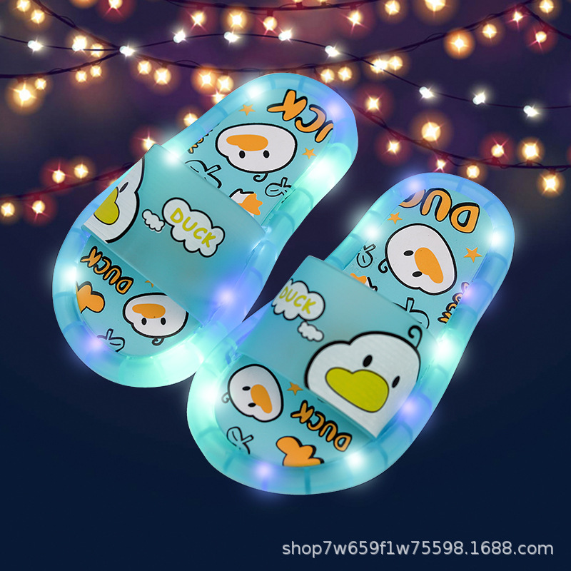 Children's slippers summer boys and girls new cartoon luminous cute baby slippers indoor and outdoor children's summer