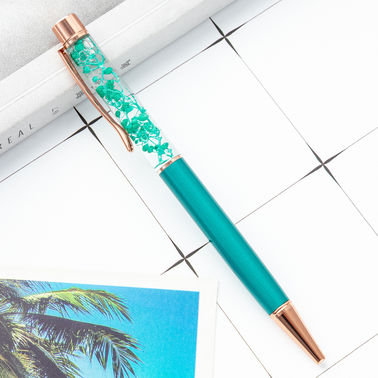 Creativo DIY en aceite seco bolígrafo de flores al por mayor bolígrafo publicitario bolígrafo de impresión logotipo bolígrafo de flores