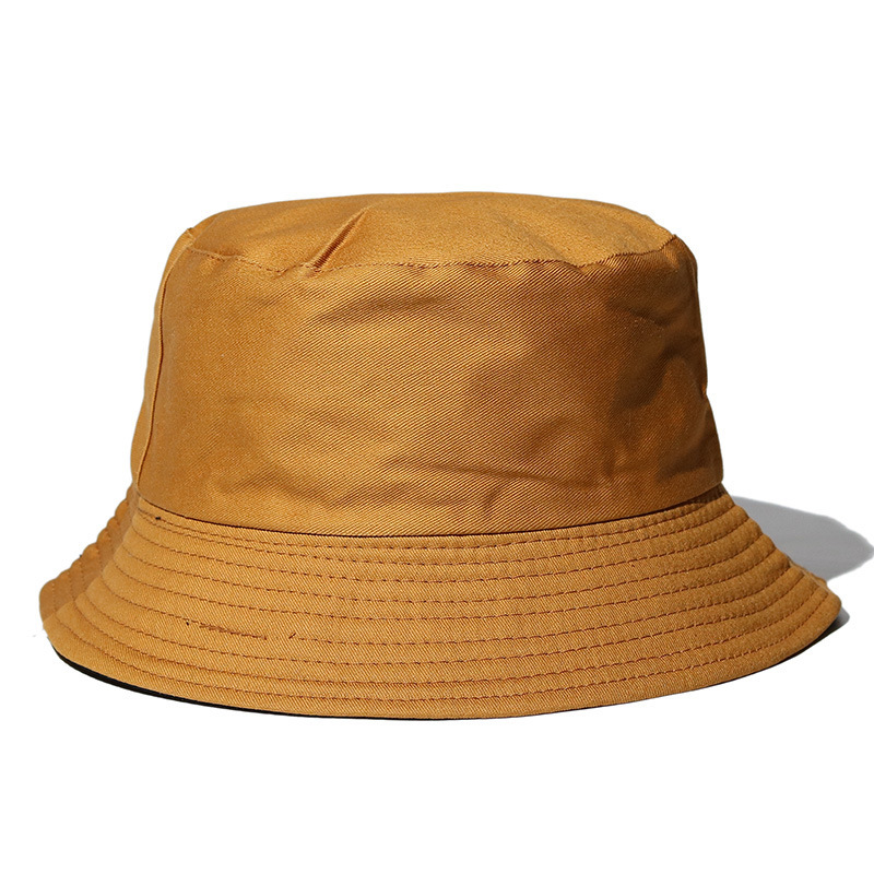 Sombrero de pescador de color sólido procesado con logotipo impreso para padres e hijos, sombrero de cubo informal para estudiantes al aire libre con protección solar y ala ancha