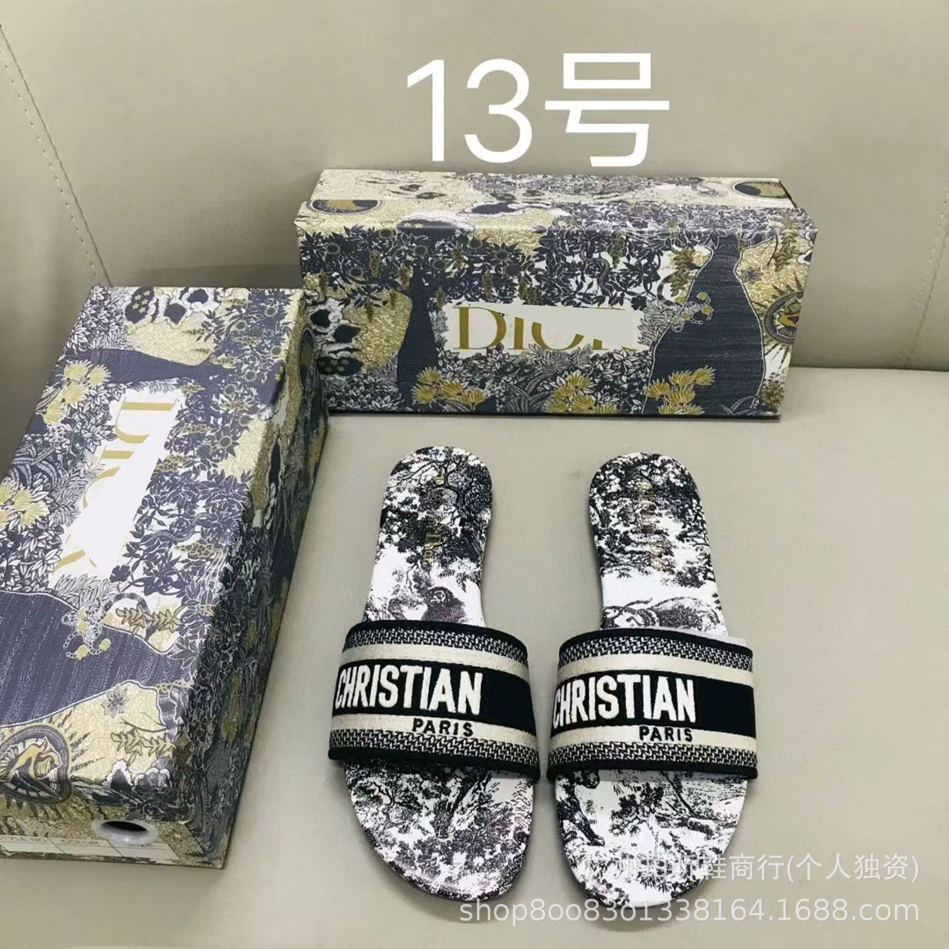 Zapatillas clásicas de alta versión D casa bordadas en una línea Zapatillas de piel de oveja para mujer