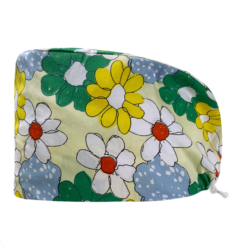 Algodón puro impreso casquillo de la enfermera tapa médica hogar tapa de la cocina aceite de catering a prueba de humo anti-pelo sombrero de trabajo de la enfermera