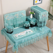 ✅欧式布艺蕾丝台式机22寸24寸电脑防灰尘罩液晶显示器电脑桌罩盖