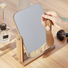 Mirror Desk Vanity Bathroom Full-Body Home DIY Hair Styling Toilet Flip-Up Mirror Irregular Wooden Wholesale