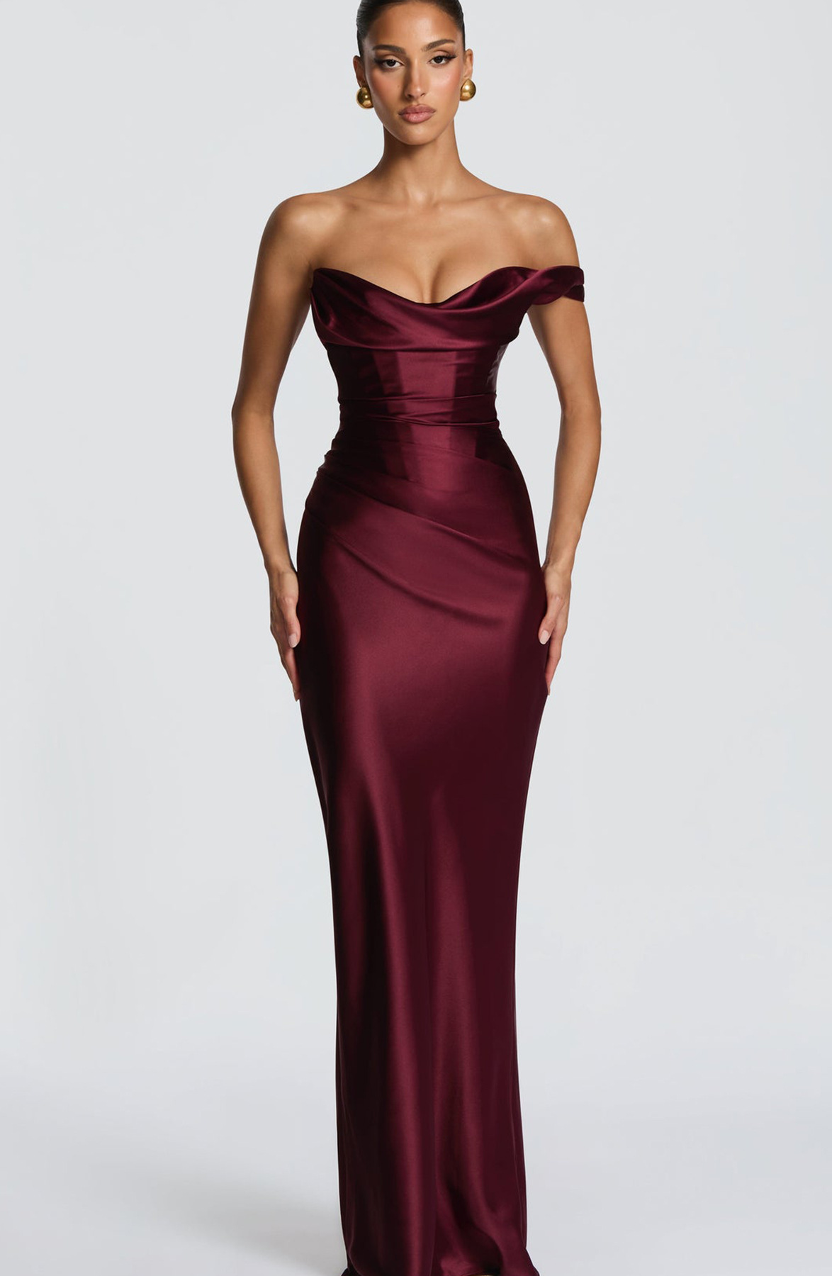 Women's Satin Long Dress European American Style One Shoulder Tie Waist Slim Fashion High End New Spring_ecoleips.com