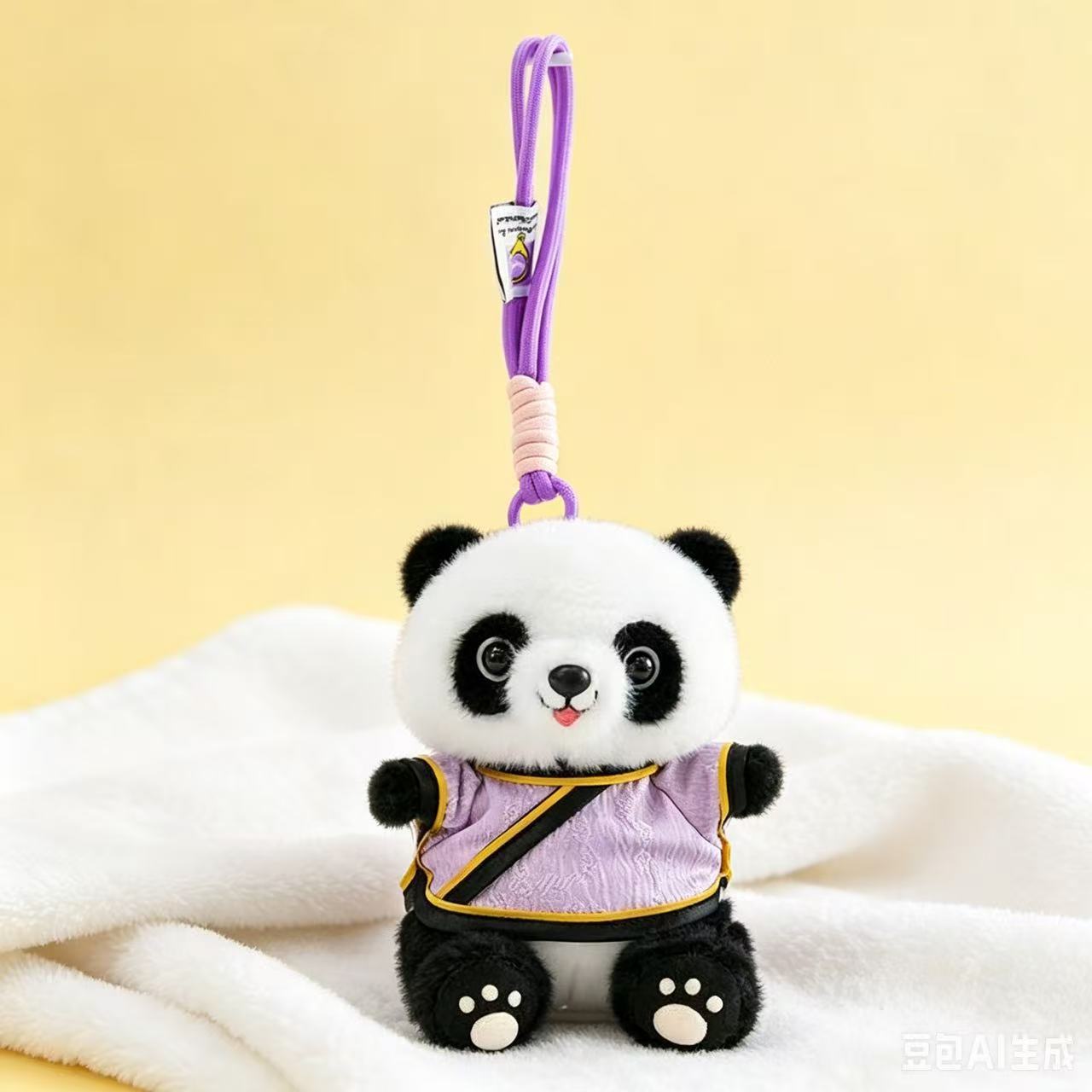 Cute panda muñeca peluche Sichuan panda gigante muñeca colgante creativo regalo hecho a mano logotipo al por mayor