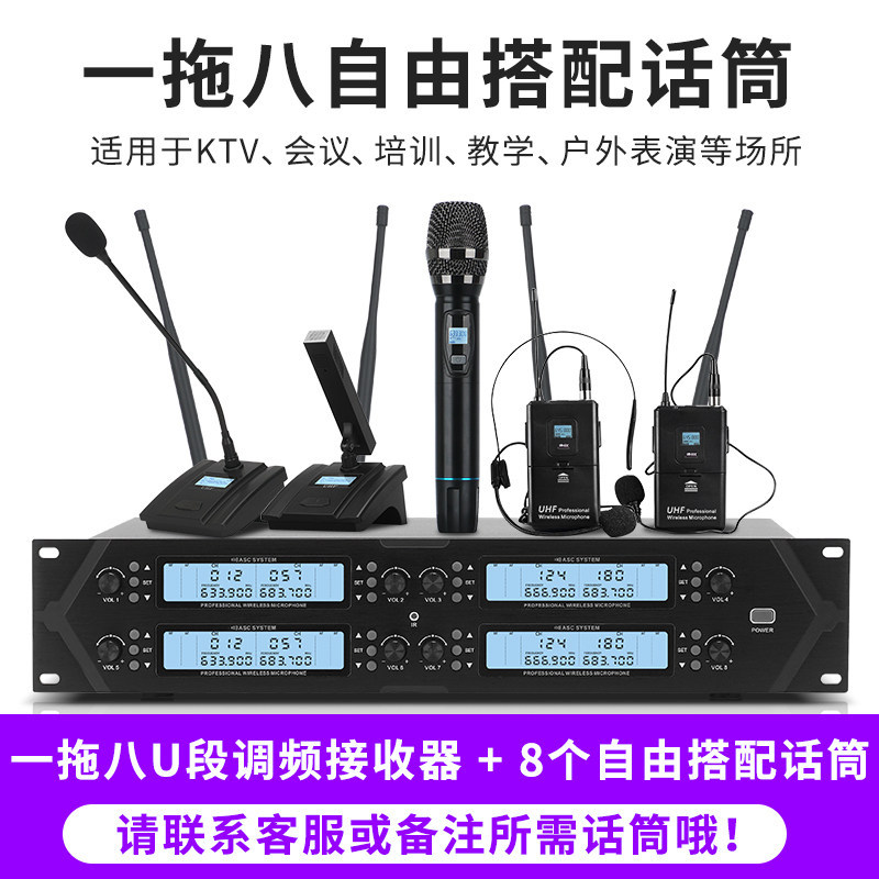 Micrófono inalámbrico TMD/Tengmandi de doble canal FM U-band Bluetooth para cantar, conferencias, KTV, verdadera diversidad