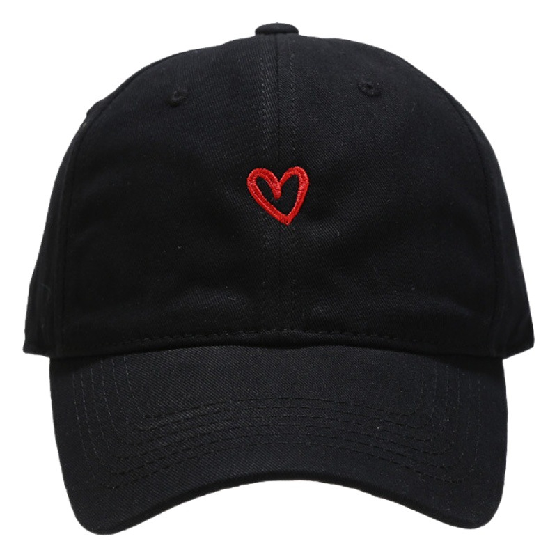 Estilo japonés simple Pequeño amor bordado sombrero de béisbol cara de estilo coreano marca de moda gorra de estudiante pareja sombrero para el sol