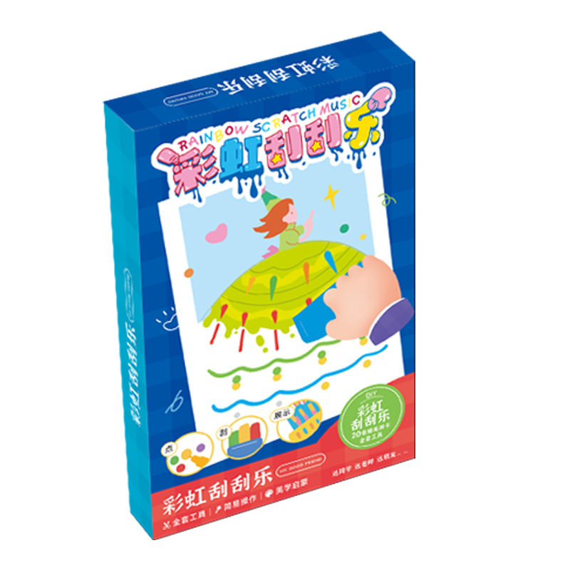 Arco iris punteado rasca y rasca diy marcador divertido para niños pintura de graffiti de color con pintura rasca y rasca a mano