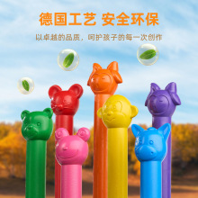 12色卡通亚马逊儿童油性涂鸦蜡笔美术用品动物彩色学习用品蜡笔