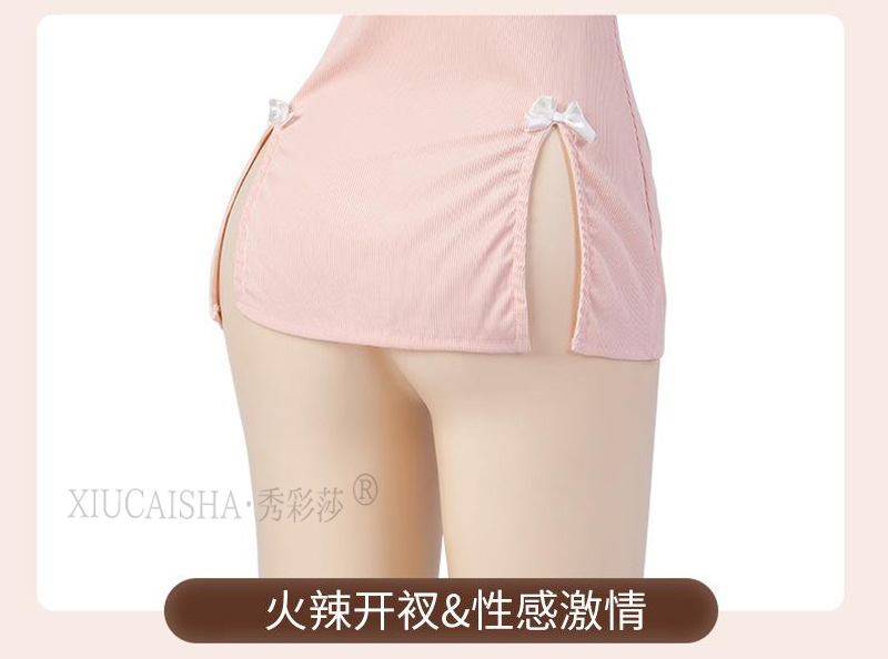 Xiuaisha Nurse Roleplay Lingerie Set with Sheer Gauze Slit Skirt and Open Shirt — detail image 20