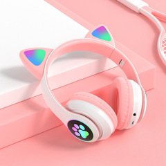 猫耳型ヘッドセット ワイヤレス Bluetooth イヤホン ステレオ発光 折りたたみ式 stn-28 ワイヤレスイヤホン