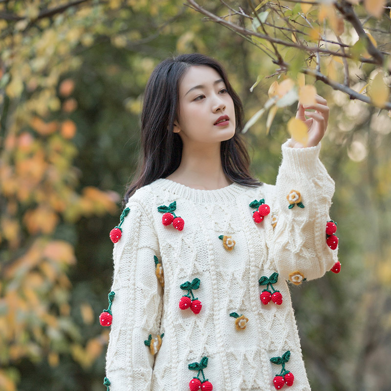 苏苏姐家森屿暖树套头衫diy手工编织衣服材料包棒针粗毛线团議