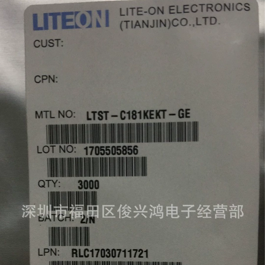 LTST-C181KEKT-GE Спецификация оригинального светодиода LITEON Guangbao 1708 красный 0603 красный