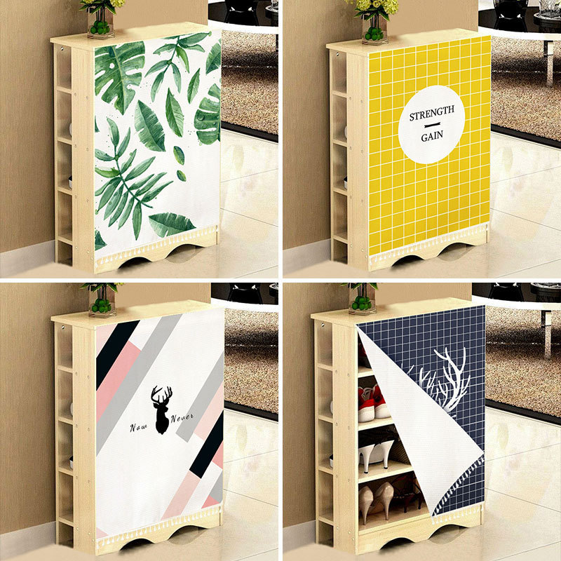 Kitchen Cabinet Ugly Covering Curtain Sundries Rack Covering Curtain Shoe Cabinet Dust Cloth Window Half Curtain Velcro Self-adhesive