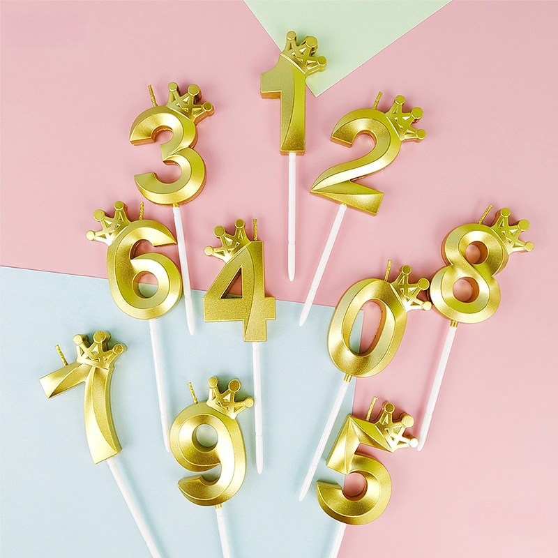 Creative Cartoon Gold Number Candle - Baby First Cake Decoration Birthday Party Supplies_voghion.com