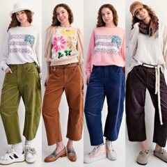 Amazon 25 秋の新作クロスボーダーヨーロッパとアメリカの服ルーズカジュアルマルチカラーカジュアルパンツレトロ作業服ズボン女性用