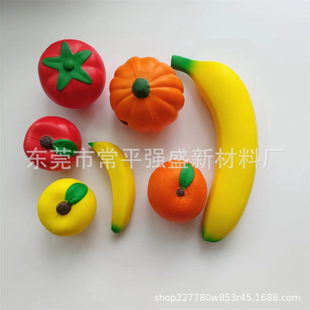 PU apple banana decompression toy kindergarten fruit toy PU foam apple printable LOGO factory wholesale