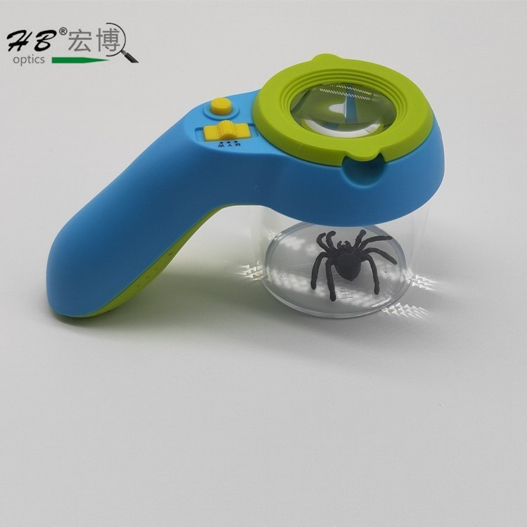 新款儿童户外手持筒式冷暖灯光放大镜 收纳观察盒 MG20167E