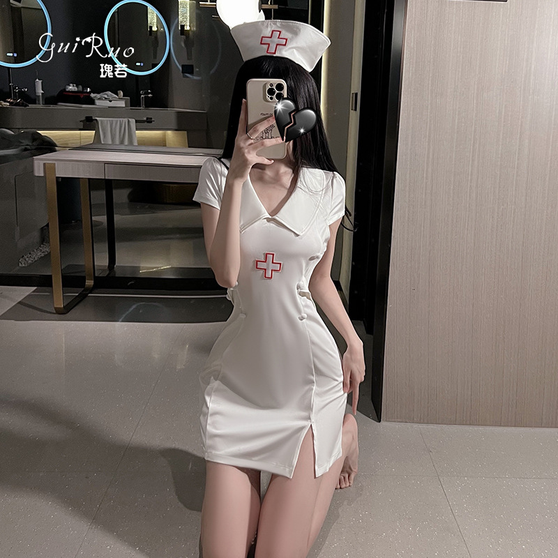 Dz Guiruo Sexy Intimates, Gentle and Cute Nurse Outfit, Role-Playing Sexy Slim Uniform Nightgown Suit 1691