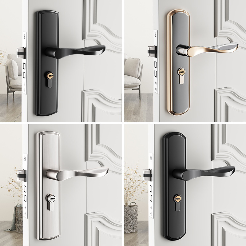 Puerta universal puerta de madera cerradura agujero-libre ajustable puerta manija dormitorio interior puerta cerradura hogar